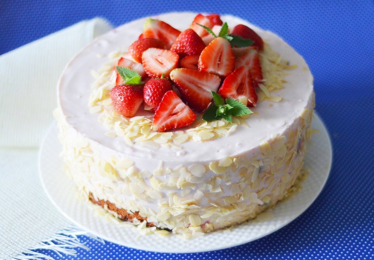 Рецепт торта кремовый с фруктами