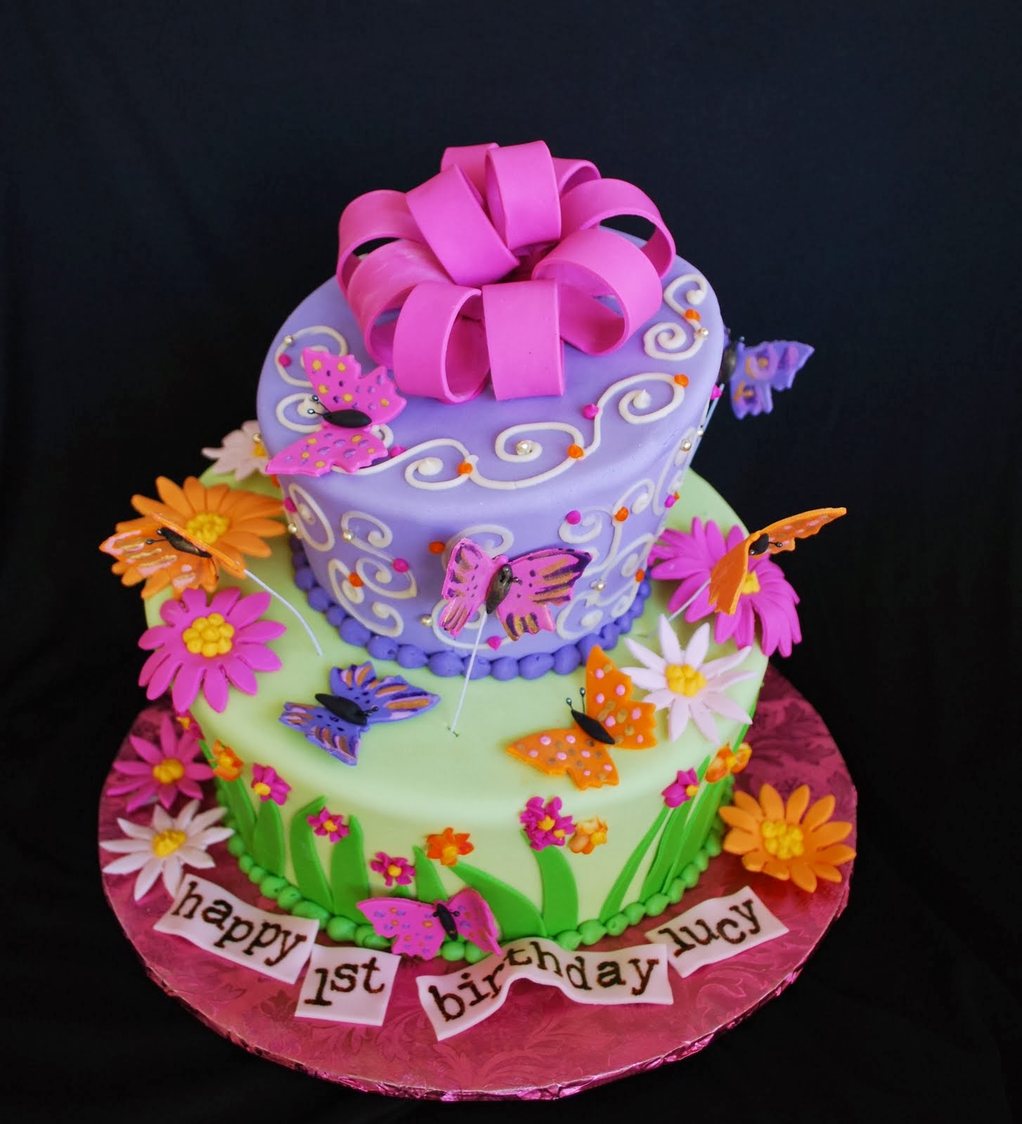 Торт двухъярусный на день рождения для девочки