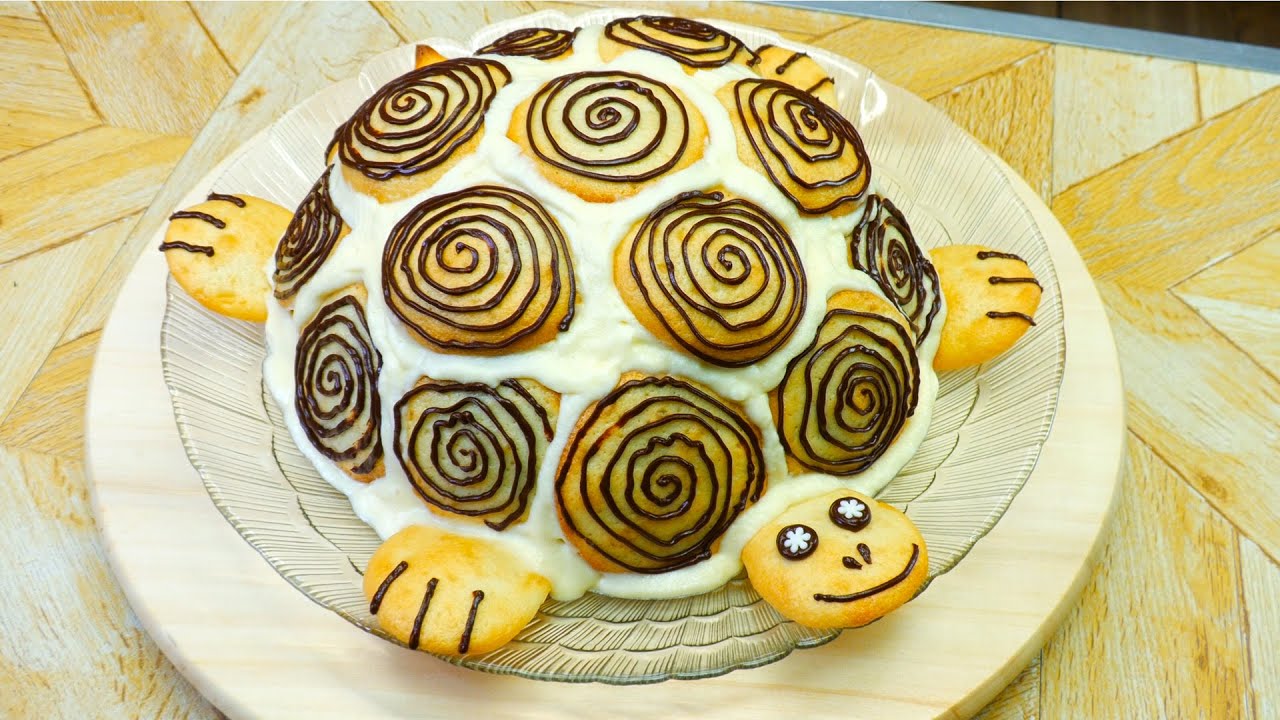 Торт черепашка рецепт с пошаговым фото со сметаной в домашних