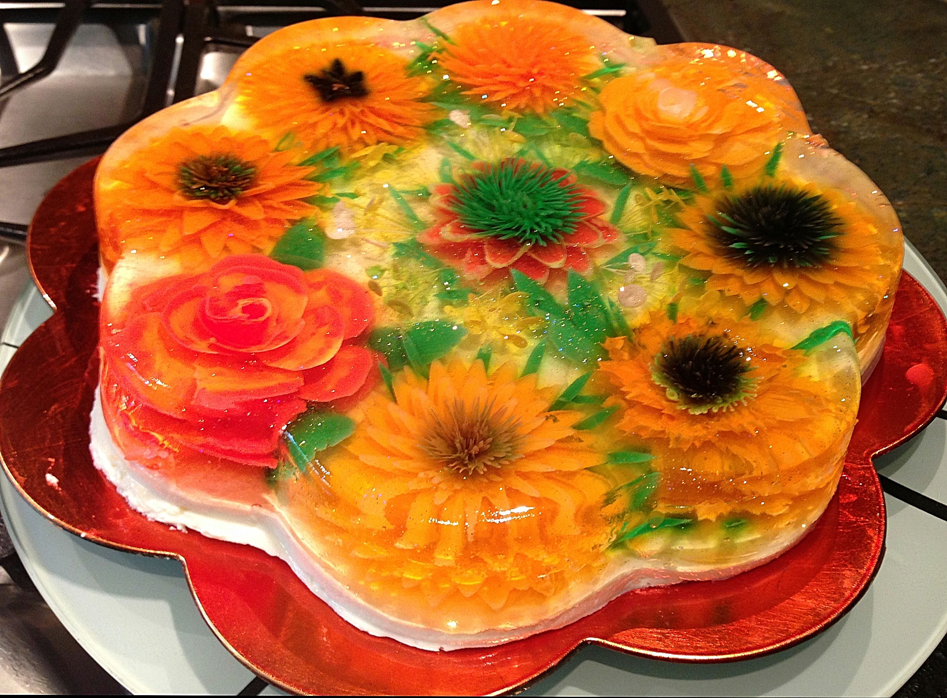 Торты из желе с цветами