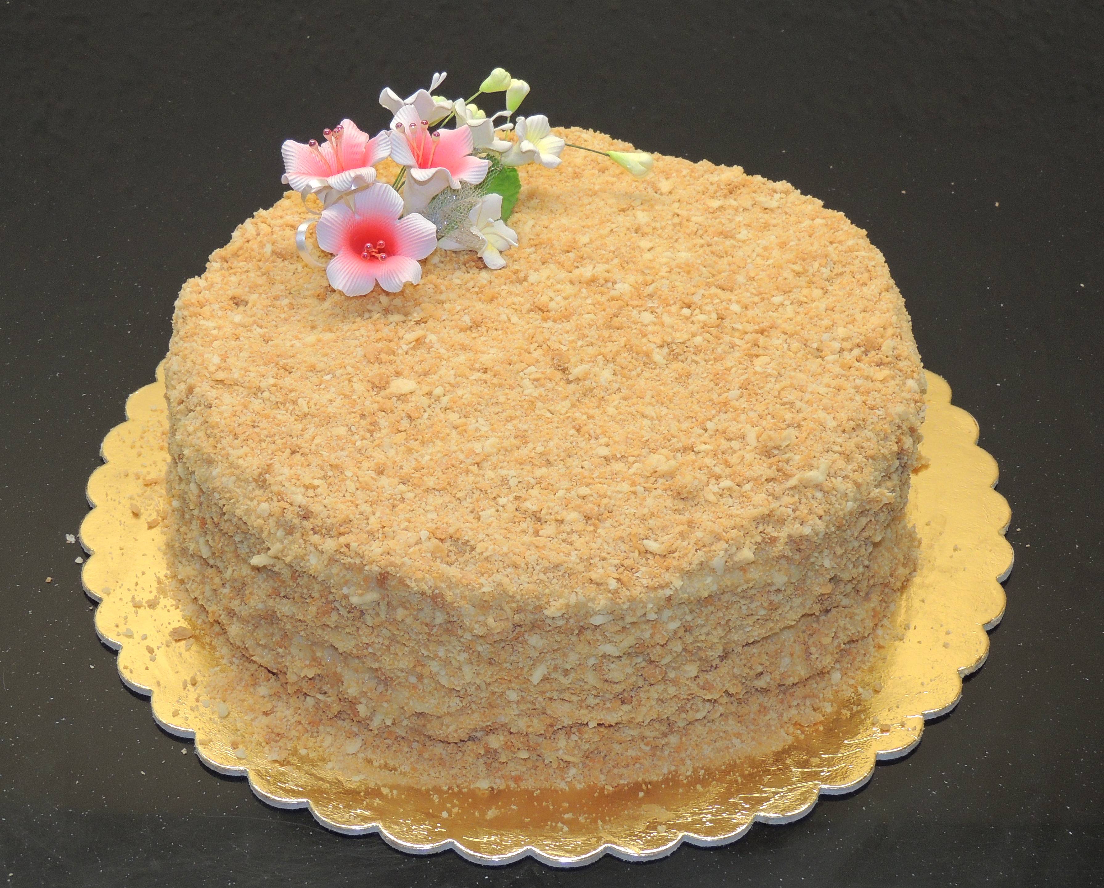Наполеон торт украшение цветком