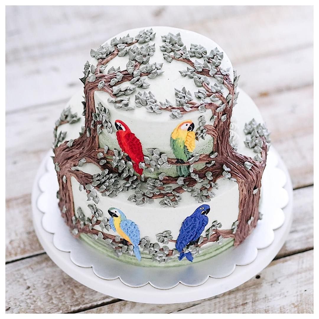 Торт с птицами