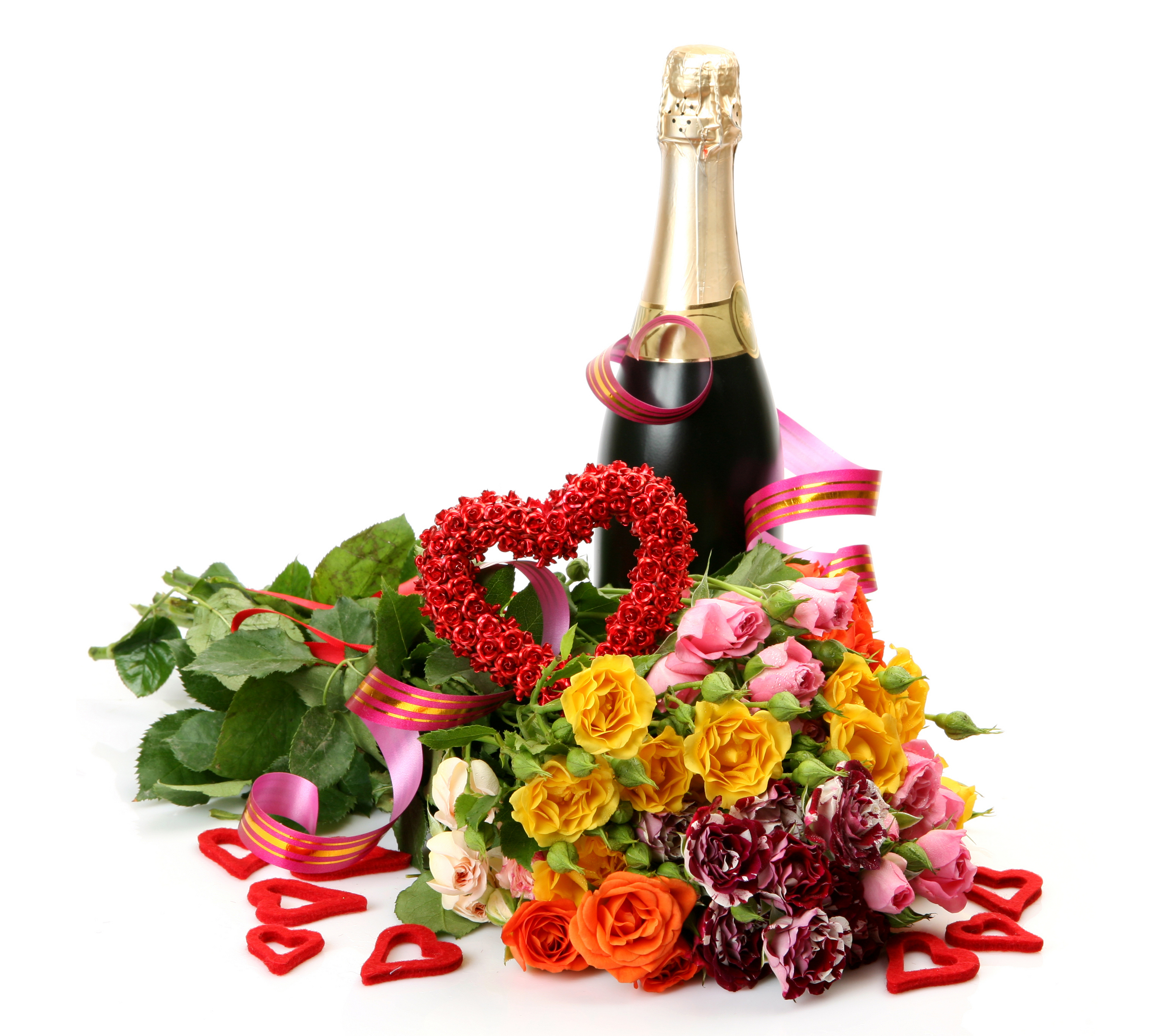 С днем рождения картинки с шампанским и цветами