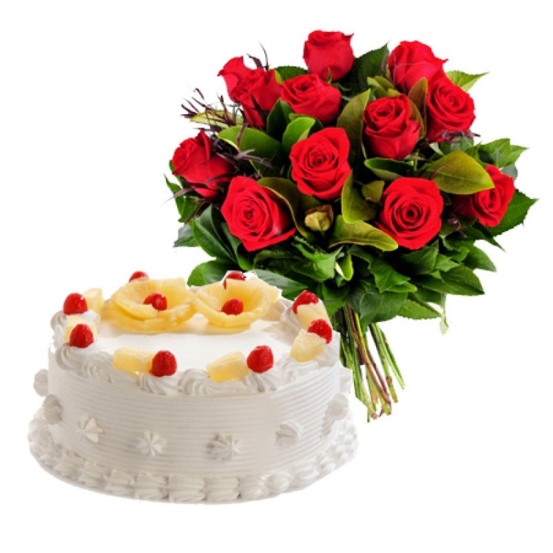 Фото торт и цветы с днем рождения