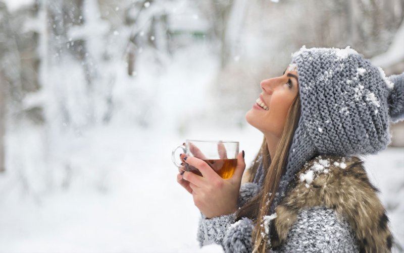 Чай на улице зимой