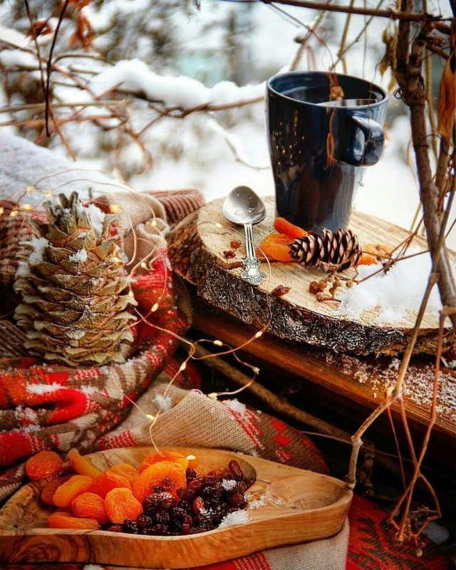Чай на зимней природе