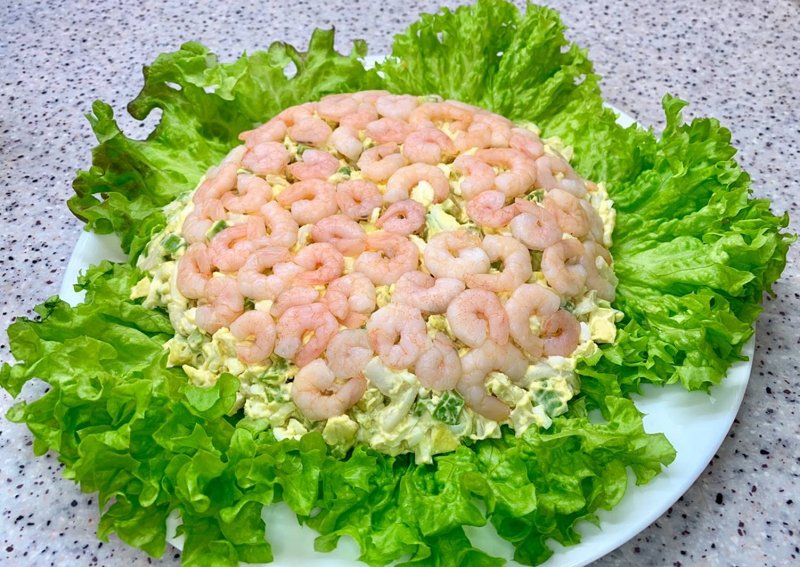 Салат морепродукты со спаржей
