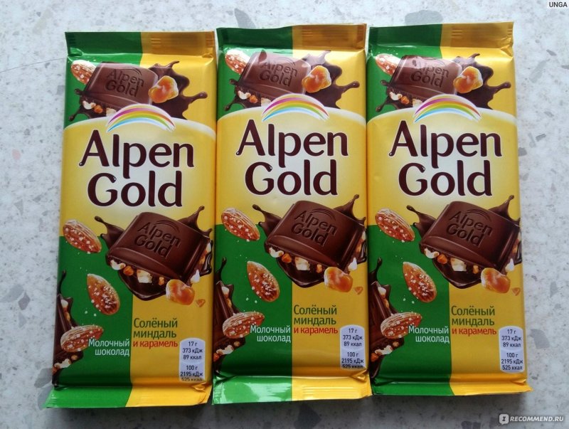 Вкусы шоколадок Альпен Гольд
