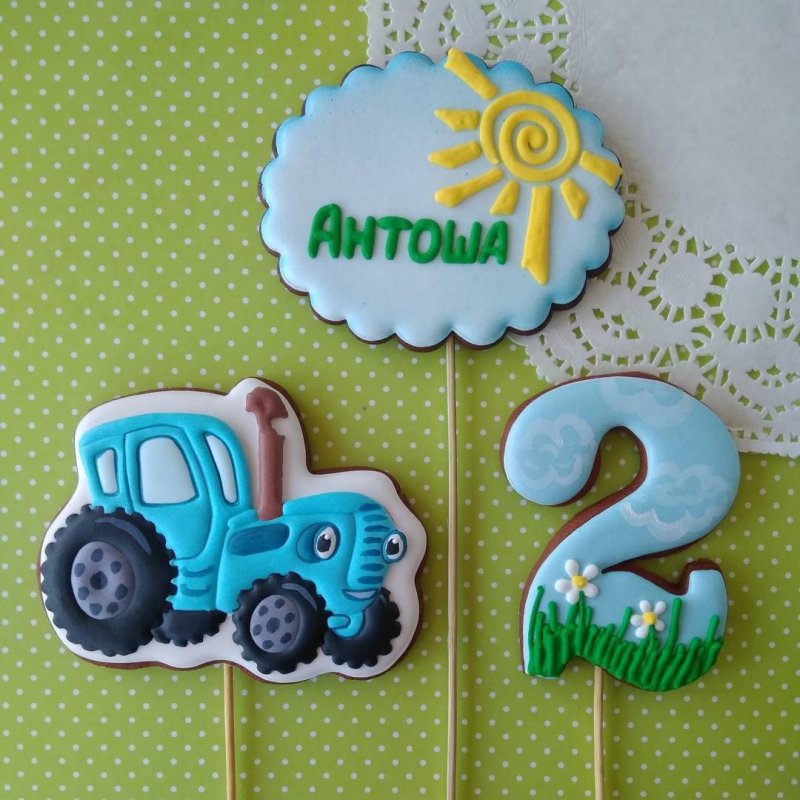Имбирное печенье синий трактор
