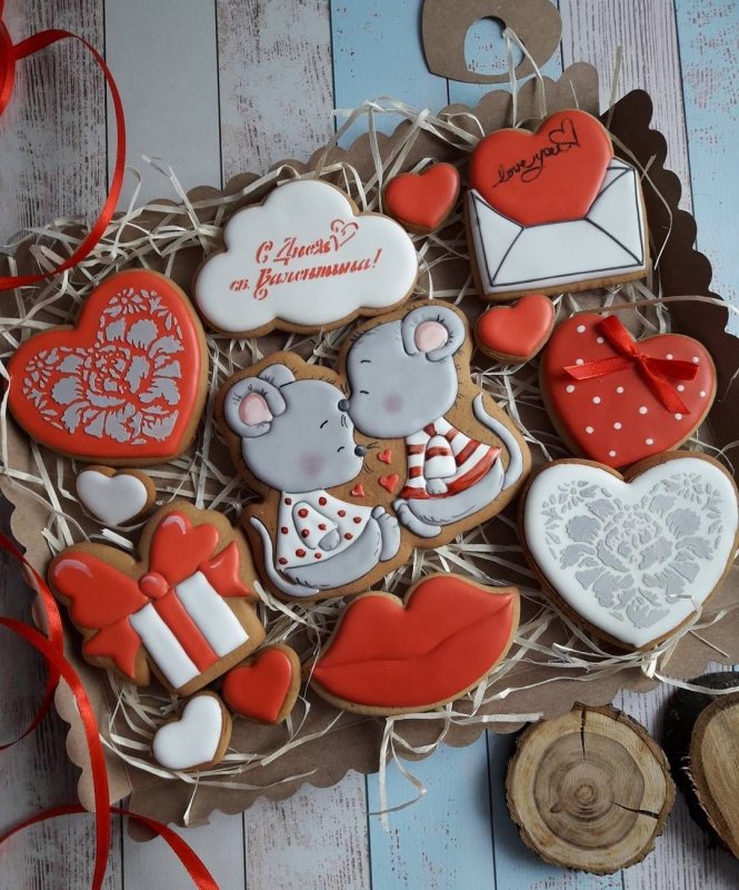 Имбирное печенье на день Святого Валентина