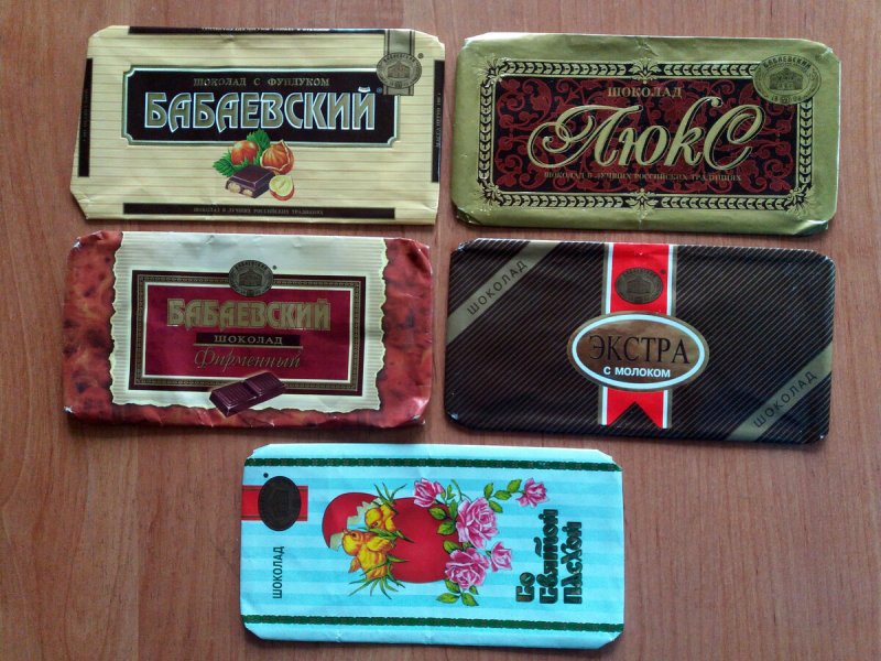 Советские плитки шоколада