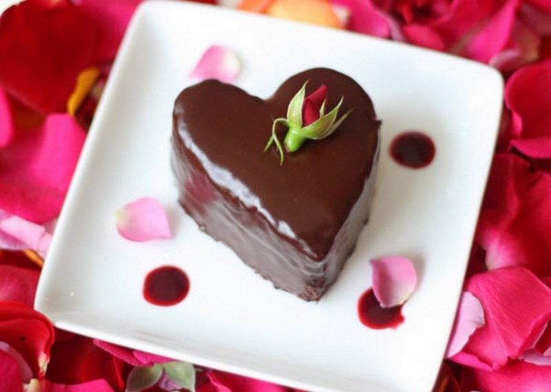 Шоколадный кекс сердце