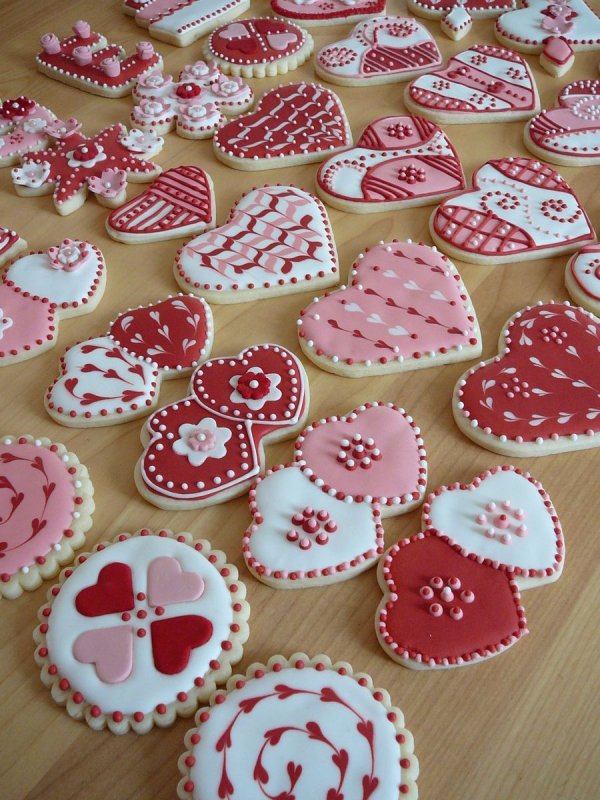 Пирожное сердечки ко Дню Святого Валентина