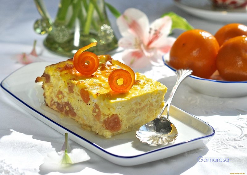 Десерт крем апельсиновый