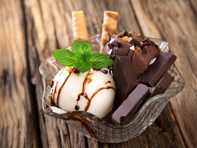 Шоколадно банановое мороженое